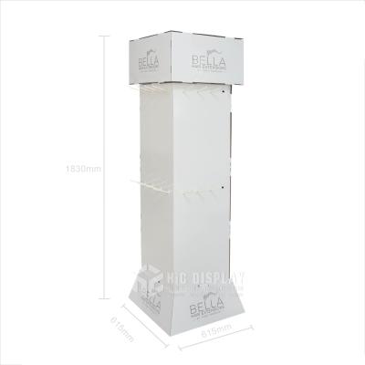 China HIC promotion or advertisement design cardboard shop free hooks display for hair display wig rack display for sale