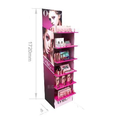 China Exhibition Corrugated Cardboard Floor Lash Display Stand , Cosmetic Display Unit for sale