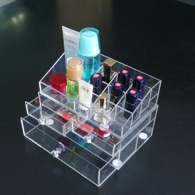 China Environmental Friendly Retail Acrylic Material And Acrylic Cosmetic Organizer Display Use Clear Makeup Stands for sale