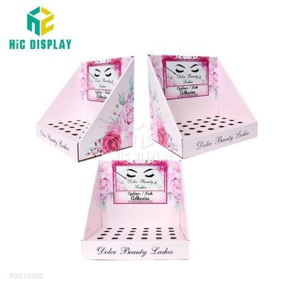 China 300GG CNNB+flute cardboard cosmetics lipstick display stand for store for sale