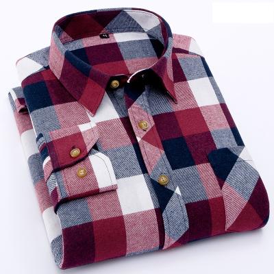 China Anti-pilling Long-- Comfortable Sleeves Man Plaid Shirt Shirt Manufacturer for sale