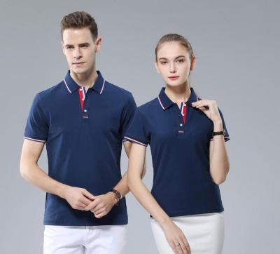 China High Quality Anti Shrink Cotton Male And Female T Shirts With Collar for sale