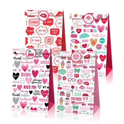 China Wholesaler Custom Logo Printed Love Valentine's Day Recyclable Printed Luxury Gift Paper Shopping Bag for sale