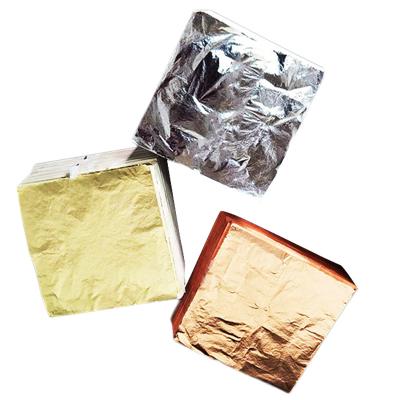 China 14*14cm Recyclable Wholesale Design Gold Sliver DIY Copper Aluminum Foils Tissue Paper Wrapping Paper G for sale