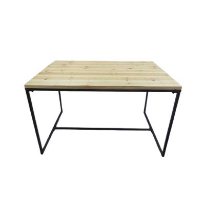 China Wholesales Modern Furniture Uses Iron Wood Modern Foot Coffee Table Wood Table For Living Room for sale