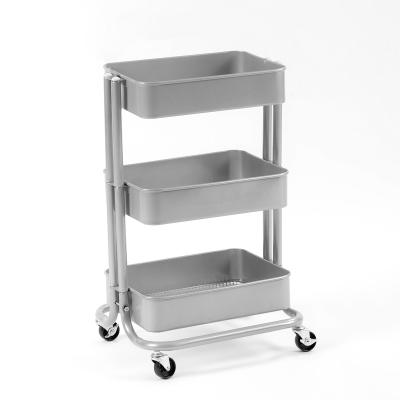 China Best Storage Price 3 Tier Metal Carbon Steel Trolley Cart For Sale for sale