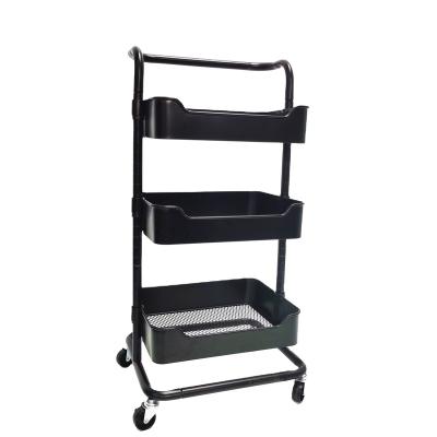 China Storage 3 Tier Metal Trolley Cart for sale