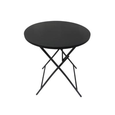 China Modern Design 60*71(cm) Small Flat Fashion Outdoor Table Iron Folding Round Table for sale