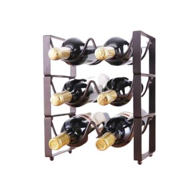 China Black Metal Wine Rack Adjustable Rack Home Grown/New Desktop Wine Rack Display For Sale for sale