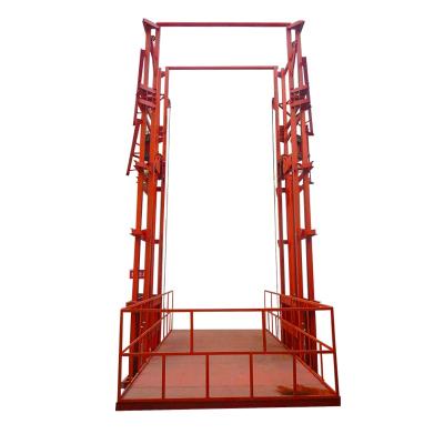 China Big loading capacity Goods Lift For Warehouse Hydraulic One Floor cargo lift table Elevator With Mesh Enclosure for sale