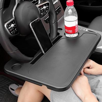 China Multi-Function Portable Food Tray Fits Most Vehicles Steering Wheel Washable Desk Car Laptop Table Food Wheels Car Interior for sale