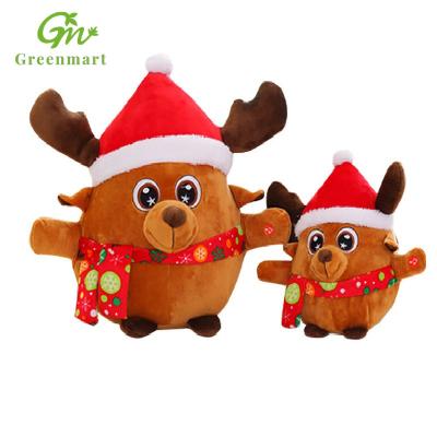 China Greenmart Cartoon Cute Can Be Customized Elk Stuffed Plush Toy Decoration Ornaments Small Elk Christmas Gift Doll for sale