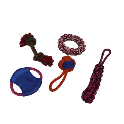 China Sustainable Luxury Sustainable Chew Pet Rope Safety Toy Set With Rubber For Dogs for sale