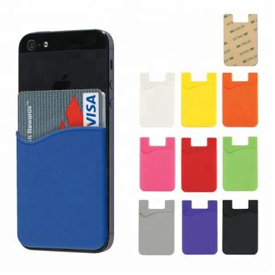 China Portable Hot Selling Mobile Phone Card Holder Promotional Gift Logo Silicone Credit Card Holder Custom Free For Mobile Phone for sale