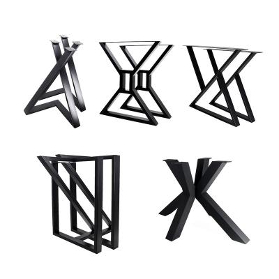 China Black Heavy Duty Steel Industrial Table Legs Cast Iron Furniture Frame Office Bench Cafe Dining Metal Table Legs for sale