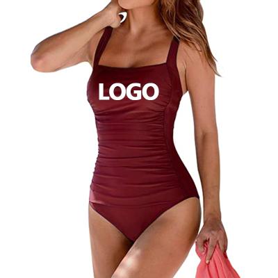 China Plus Size Lift Up Tummy Control Monokini Beach Wear Solid One Piece Swimwear Women Plus Size Swimwear TW928 Plus Size Swimwear 2021 for sale