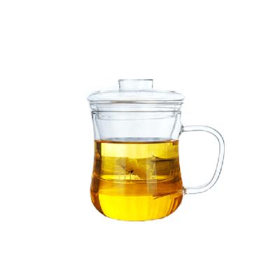 China Latest Viable Wholesale High Quality Thickened Glass Tea Cups With Handle for sale