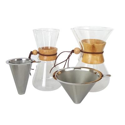 China Sustainable Cold Brew Pour Over Coffee Maker Set With Stainless Steel Filter for sale