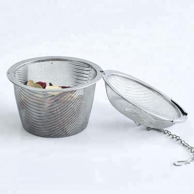 China Sustainable Custom Logo Stainless Steel Tea Infuser Fine Mesh Filter For Leave Leaf for sale