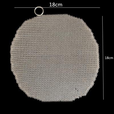 China Corrosion Resistance Factory Offered 316 Stainless Steel Small Ring Mesh Dish Cleaning Scrubber for sale