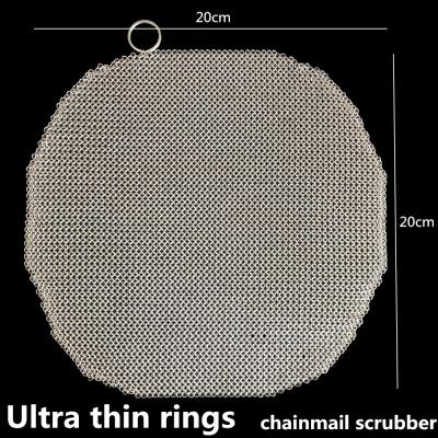 China Corrosion Resistance Anti-Cutting Stainless Steel Rings Welded Chainmail Mesh Cleaner Scrubber for sale