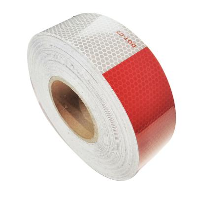 China Car Safety Red DOT-C2 and White High Visibility Reflective Tape Paste for Truck and Road for sale