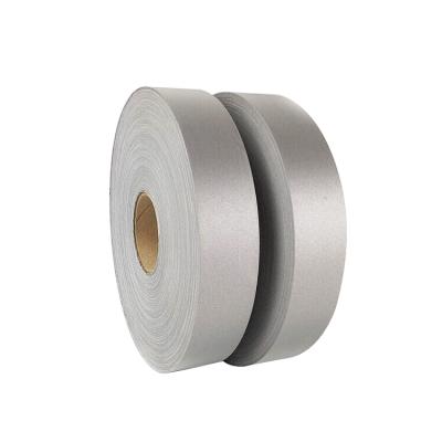 China EN471 Polyester Printable TC Customized 3m Sew On Reflective Tape For Clothing TC / Polyester Material High Visibility Silver Tapes for sale