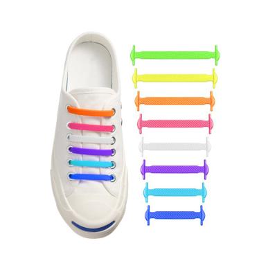 China Adjustable Elastic T Tie Shoe Laces Unisex Rubber No Tie Shoe Laces Stretch Silicone No Tie Shoe Laces for Kids and Adults for sale