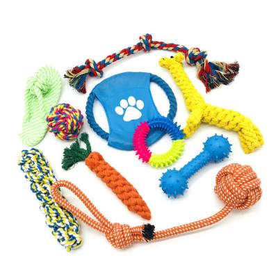 China 10 Pack Sustainable Set Indestructible Dog Chew Toys For Aggressive Boredom Chewers Pet Toys Rope To Teeth Squeaky Voice Dog Plush Toy for sale