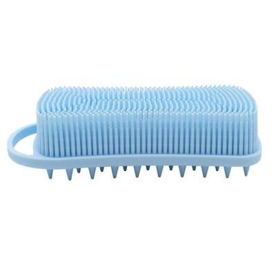 China Viable Silicone Exfoliating Body Scrubber Shower Brush For Wet And Dry Brushing Suit To Bathe Wash Head for sale