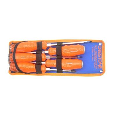 China Hot Sale 6mm Custom Size 5Pcs PP Household Tool Kit Orange Matte Torx Magnetic Insulated Screwdriver Handle Set for sale