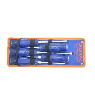 China Custom CS-S165004 Household Tool Kit Hot Sale 5Pcs Size Orange Blue PP Handle Insulated Screwdriver Set for sale