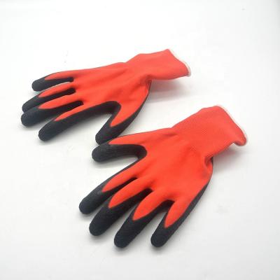 China Soft And Breathable High Level Red And Black Protect Cheap Factory Labor Safety Gloves Construction Work for sale