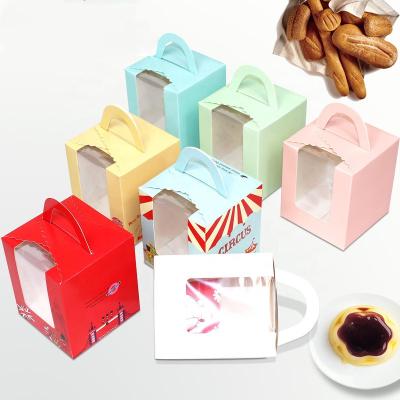 China Handmade Muliti Simple Clear Color Square Cheap Window Cupcake Box for sale