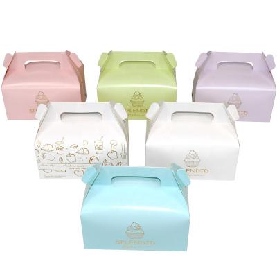 China Handmade high quality birthday cake box paper packaging with handle for sale