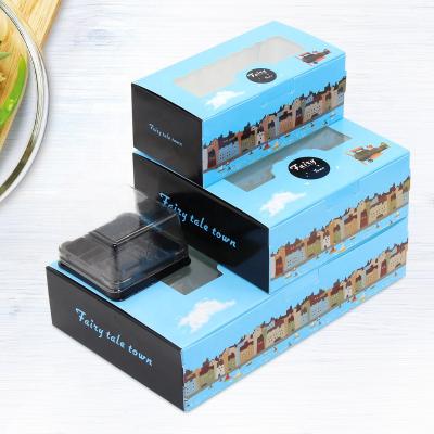 China Handmade Paper Cake Box Cake Packaging Container Food Gift Box With Handle Cardboard Box for sale