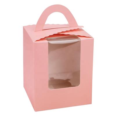 China Different Bakery Handmade Wholesale Boxes 4 Inch Red Cupcake Boxes for sale