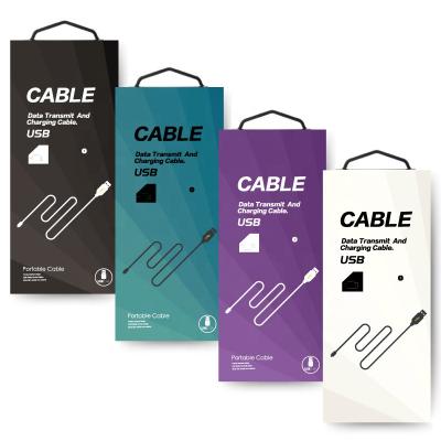 China Recycled Materials Wholesale Small Data Cable Phone Case Paper Packaging Box for sale