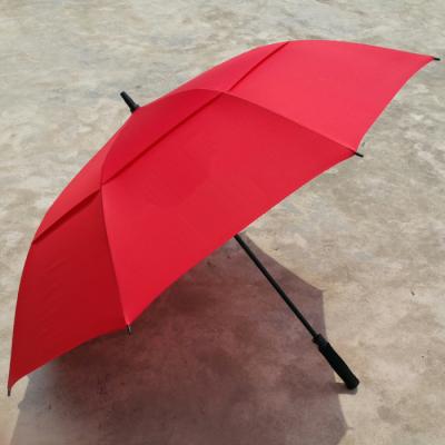 China Sun Fiberglass Custom Golf Umbrella Red / Automatic Open Close Umbrella for sale