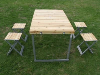 China Custom Outside Folding Camping Table And Chairs Set With Aluminum Legs for sale