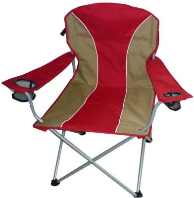 China Light Weight Portable Aluminum Alloy Folding Beach Chair with Drinks Holder for sale