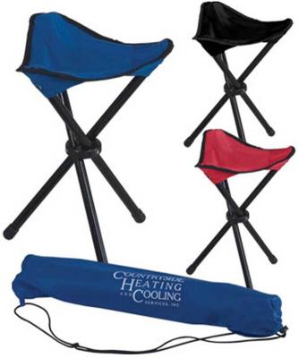 China Outside Picnic Folding Beach Chair With Black Steel Tube 3 Legs / Tripod Folding Stool for sale