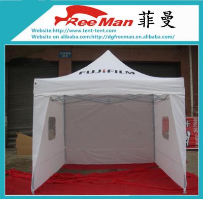 China White Coated Folding Outdoor Gazebo Tent Canopy With 3 Sidewall for sale