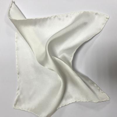 China Customized White Pocket Square 12mm 14mm 16mm Satin / 19mm Silk Charmeuse Fabric For Dyeing for sale