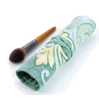 China Custom Printed Canvas Cotton Linen Fabric Cosmetic Make Up Case Rolling for sale