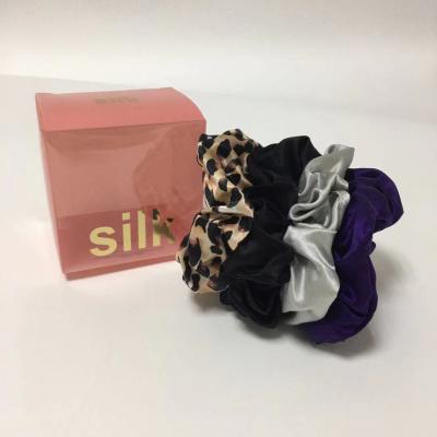 China Fashion Four Colors 100% Mulberry Silk Hair Scrunchies Pack For Hair Care for sale