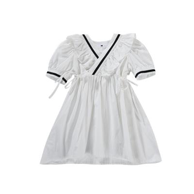 China QUICK-DRY Bubble Sleeve Summer Parent-child Dress Parent-child Dress Mother-daughter Outfit Princess One-Line Dress for sale