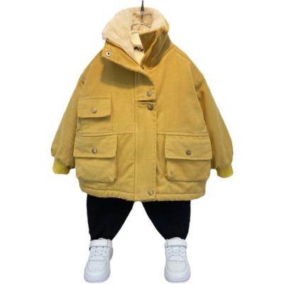 China Viable Boy Plus Fleece Coat Autumn Winter Fashion School Overcoat Cotton-padded Jacket for sale