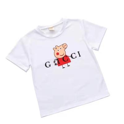 China Summer Breathable Kids Cotton Short Sleeve T-shirt Cartoon Printed Jacket for sale