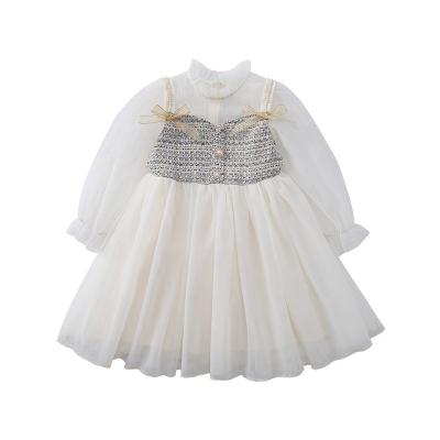 China Spring and Autumn Breathable Girls Dress Long Sleeve Mesh Princess Dress for sale